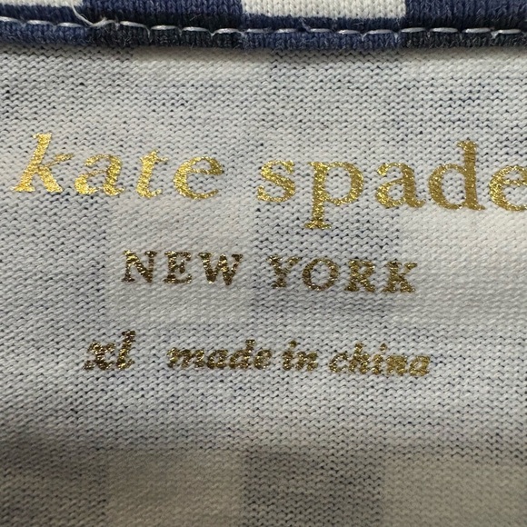Kate Spade Blue Gingham Women's Peplum Cotton Top w/ Ruffled Cap Sleeves. XL - Picture 9 of 16